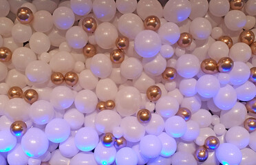 white and gold balloons - background