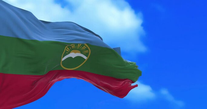 Seamless loop of Karachay Cherkessian flag.