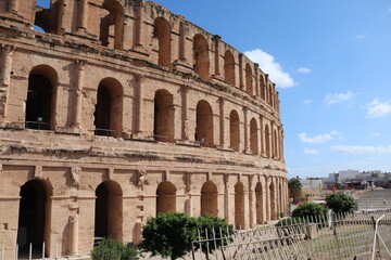 Naklejka premium El Djem Amphitheatre in the city of El Djem Tunisia 