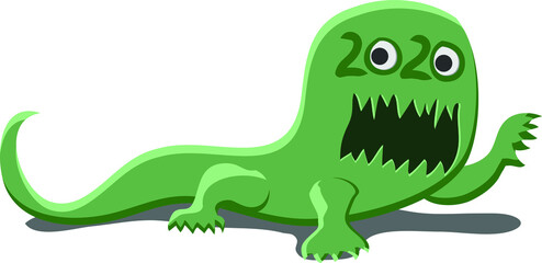 Cute 2020 monster vector cartoon