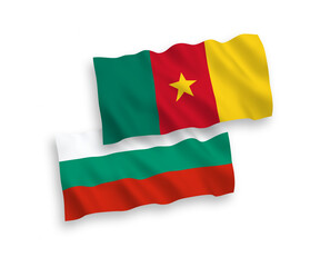 Flags of Cameroon and Bulgaria on a white background