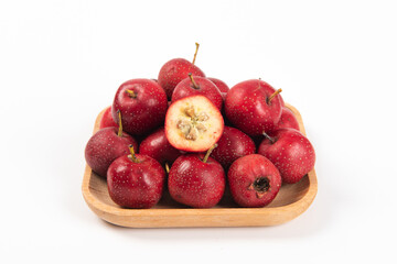 Red Hawthorn Berries isolated on white background close-up