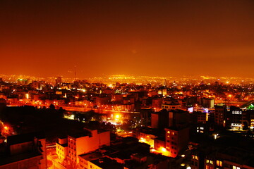 Tehran aerial view at night