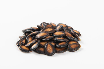 dried watermelon seeds isolated on white background