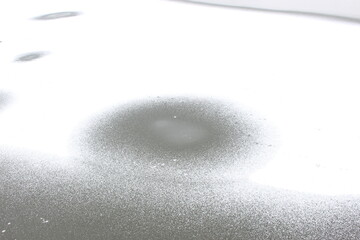 
The water froze in the lake and turned to ice in winter