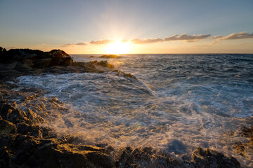 Rocky coast at Mirbat, Oman