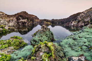 Fototapeta na wymiar Rocky coast at Mirbat, Oman