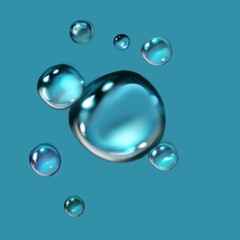 Illustration of Water bubbles in the deep water 