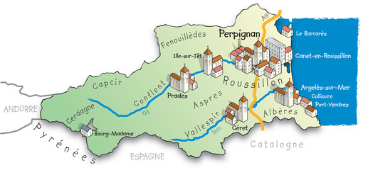 66 Carte du département des Pyrénées-Orientales