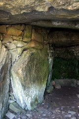 Inside an ancient burial mound.Ireland.