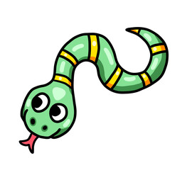 Stylized Adorable Happy Snake