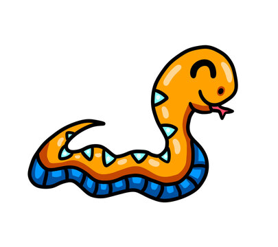 Stylized Adorable Happy Snake