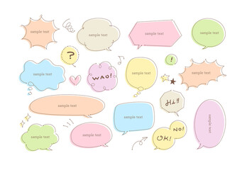 ふきだし　ペン　手書き　セット