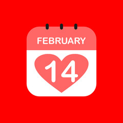valentine day card, valentine day calendar icon, valentine day calendar