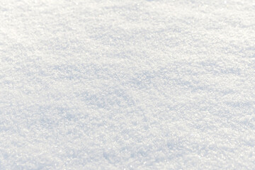 White clean shiny snow background texture. fresh snow  seamless texture. snowy surface closeup