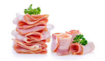 bacon isolated on white