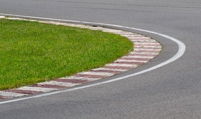 danger at the bend of the motorbike track, motoGP