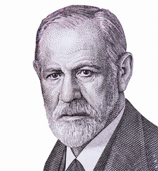 Sigmund Freud Portrait from Austria 50 Schilling 1986 Banknotes. Austrian neurologist who founded...