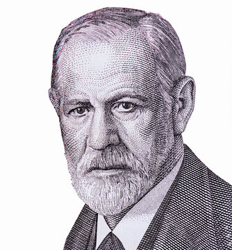 Sigmund Freud Portrait from Austria 50 Schilling 1986 Banknotes. Austrian neurologist who founded the discipline of psychoanalysis. Sigmund Freud (1856-1939)