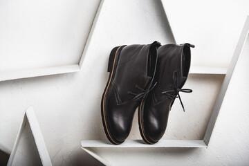 Women's boots on a white background. Spring