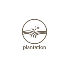 plantation logo illustration simple  line design template ornament natural
