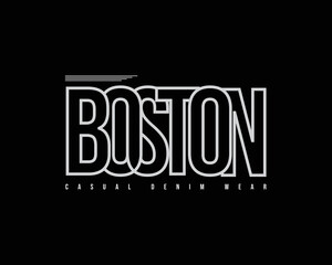 Vector illustration of graphic text, BOSTON, perfect for the design of t-shirts, clothes, hoodies, etc.