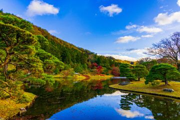 Fototapeta premium 秋の日本庭園 京都 修学院離宮 (Shugakuin Imperial Villa in Kyoto, Japan)