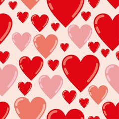 Valentine day seamless pattern with hearts. Suitable for backgrounds, wrapping paper, phone cases.