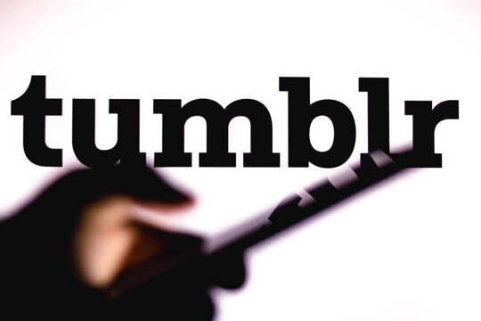 January 12, 2021, Brazil. In this photo illustration the Tumblr logo seen displayed on a smartphone.