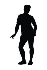 Young man who is gay silhouette vector, Homosexual concept.