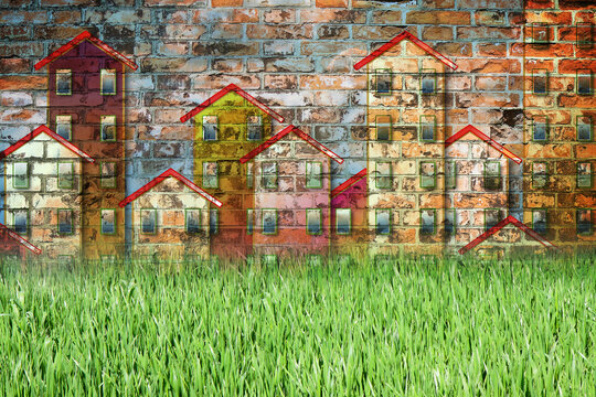 Where once there were fields of grass, today there are houses and cities - concept image