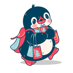  Funny cartoon penguin