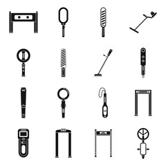 Obraz premium Metal detector access icons set. Simple set of metal detector access vector icons for web design on white background