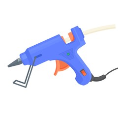 Glue gun. Hot pistol equipment for craft and art. Vector