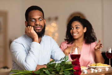 Black Man On Unsuccessful First Date In Restaurant