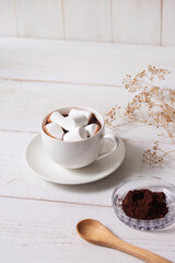 cup of hot chocolate with marshmallow