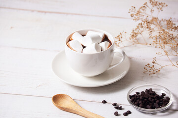 cup of hot chocolate with marshmallow