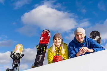 Family winter vacation in ski resort