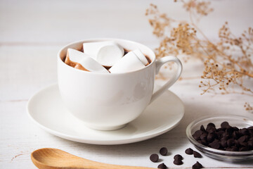 cup of hot chocolate with marshmallow