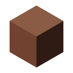 Vector illustration of a block of clay in isometric view.
