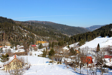 Winter country from hill