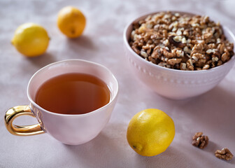 cup of tea with lemon