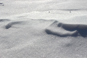 Closeup bank of snow