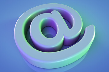 At sign close up. Internet topics.