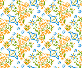 Fototapeta na wymiar Vector ornamental hand drawing decorative background. Ethnic seamless pattern ornament. Vector pattern.