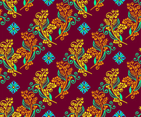 Vector ornamental hand drawing decorative background. Ethnic seamless pattern ornament. Vector pattern.