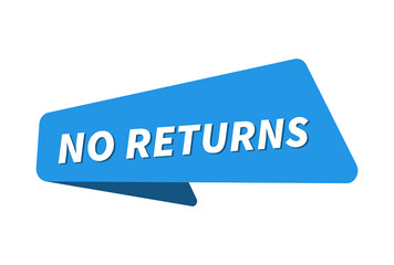 No Returns image. No Returns banner vector illustration