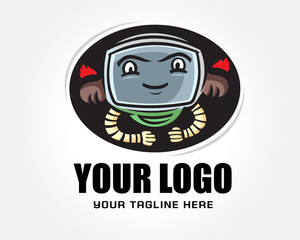 modern fly robot character mascot logo design illustration inspiration