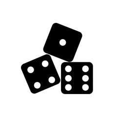 Dice symbolc sign isolated on white background.