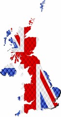Mosaic Map of the United Kingdom - Illustration, 
Three Dimensional Map of United Kingdom